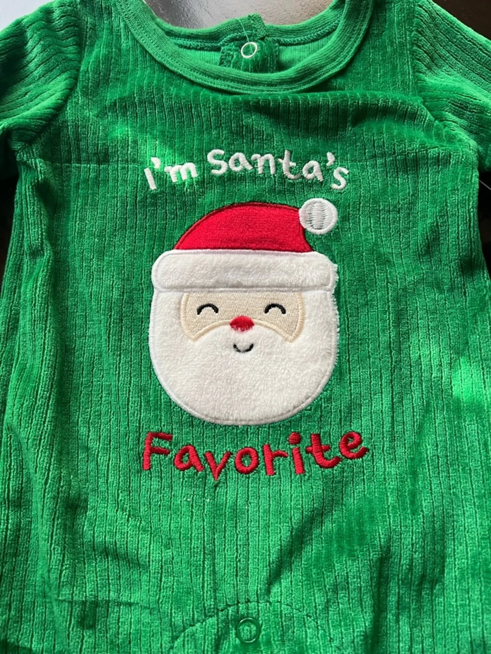 New - Baby Starters “I’m Santa’s Favorite” Christmas Footed One-Piece